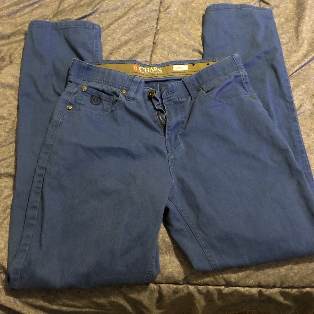 blue pants chaps jeans